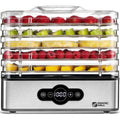 Magic Mill Food Dehydrator Machine | 5 Stackable Stainless Steel Trays, 48H Digital Adjustable Timer & Temperature Control Upto 167° Electric Dryer & Preserver For Jerky, Fruit, Dog Treats & Much More
