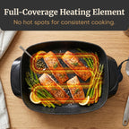 Elite Gourmet Eg-6203# Extra Deep 16"X13" (10.5 Qt.) Non-Stick Electric Skillet With Glass Vented Lid & Pour Spout | Dishwasher Safe, Long-Lasting Non-Stick, 200-400°F | Serves 6-8, Black