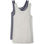 Amazon Essentials Women'S Slim-Fit Ribbed Scoop Neck Tank Tops, Pack Of 2