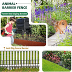 42.5Ft(L) X 13In(H) Animal Barrier Fence, 30 Panels No Dig Garden Fence For Dog Rabbit, Rustproof Anti Digging Barrier, Garden Edging Border Ground Defense For Outdoor, Yard, Patio