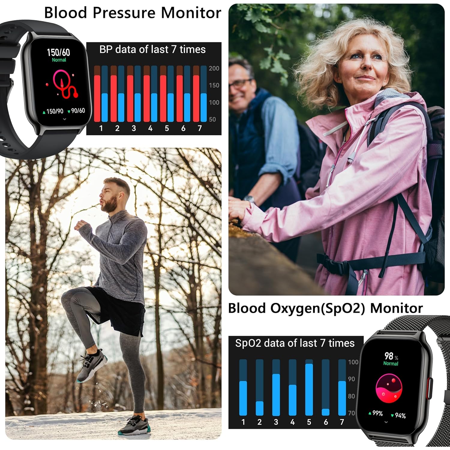 Smart Watch 45mm for Women Men(Dial/Answer Calls), 2.0" Fitness Tracker Watch with Heart Rate/Blood Pressure/Blood Oxygen Monitor for Android iOS