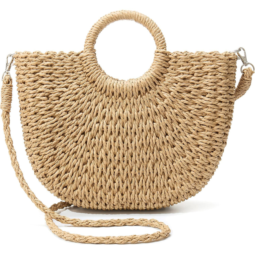 Summer Straw Beach Tote Bag For Women,Crossbody Bags Boho Purse,Handmade Straw Rattan Woven Handbag For Travel 2026