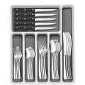 49-Piece Silverware Set with Organizer, Heavy Duty Stainless Steel Flatware Set for 8, Cutlery Utensil Sets with Steak Knives, Rust-proof, Mirror Polished, Dishwasher Safe, Heavy Duty