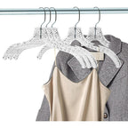 Quality Clear Plastic Hangers 12 Pack - Durable Crystal Cut Heavy Duty Hangers For Clothes, Shirts, Suits, Coats, Dresses