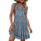 Elescat Womens Summer Dresses Casual V Neck Sleeveless Pockets Beach Loose Tank Sundress 2026