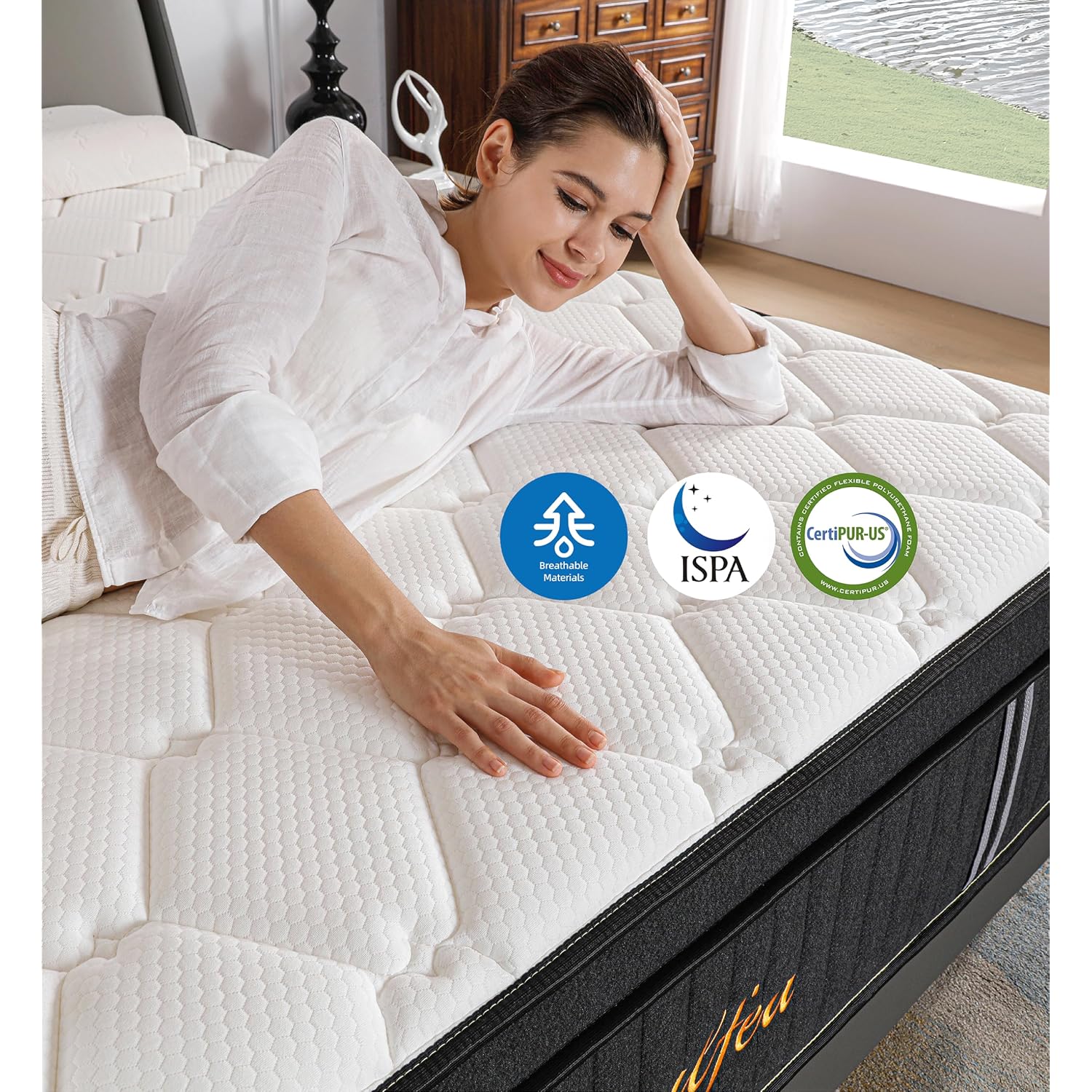 Soulfea Full Size Mattress,10 Inch Hybrid Full Mattress In A Box With Memory Foam & Individual Pocket Spring For Edge Support,Pressure Relief,Medium Firm,Certipur-Us.