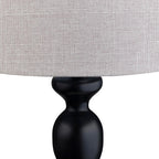 Crestview Collection 25.5" Set Of 2 25.5" Black Steel Table Lamp W/Grey Linen Shade