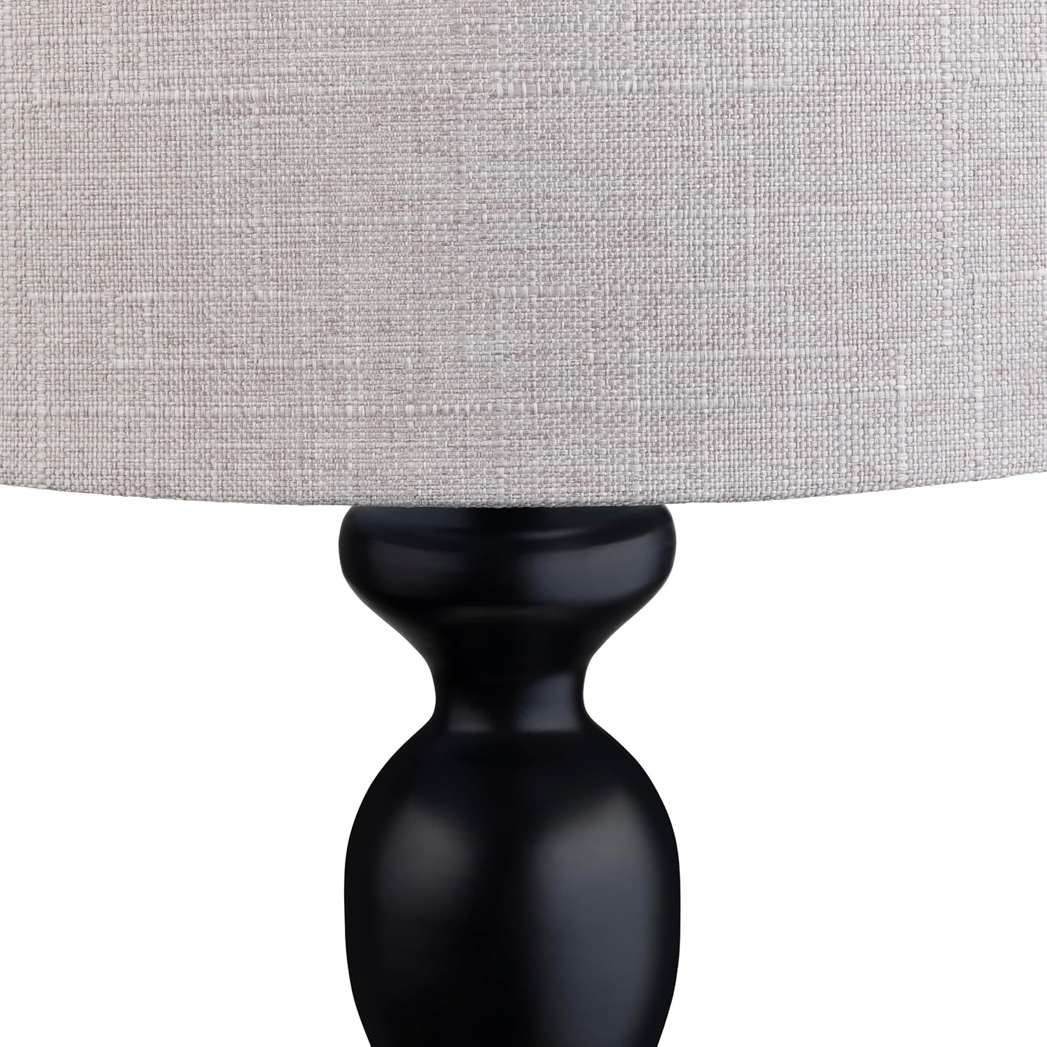 Crestview Collection 25.5" Set Of 2 25.5" Black Steel Table Lamp W/Grey Linen Shade