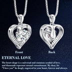 DALOJOE Moissanite Necklace for Women, 1-3 Carat Moissanite Heart Necklace Engraved with 'I LOVE YOU', Birthday Gift for Wife, Anniversary Present for Wife, Women, Jewelry Gifts for Girlfriend, Mom