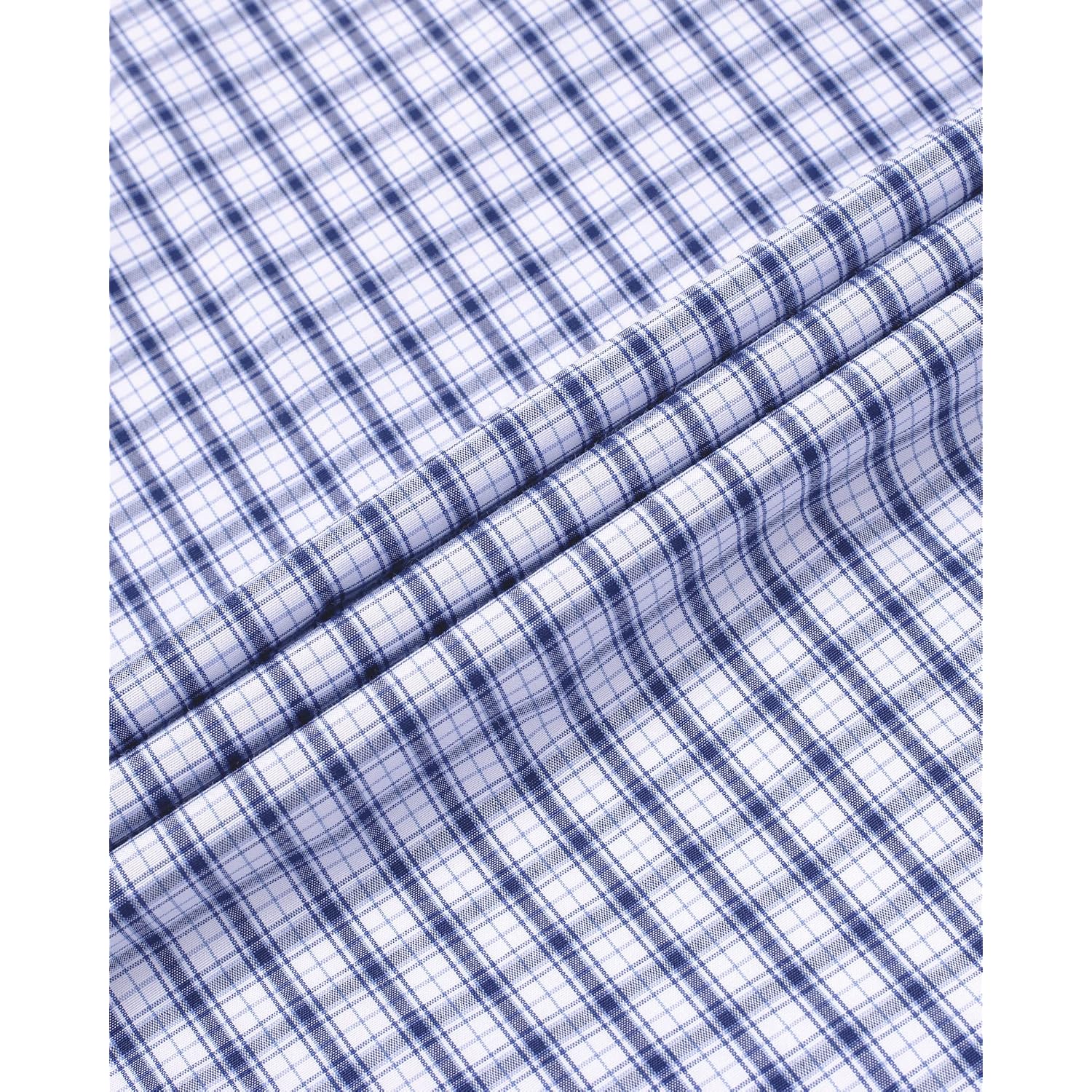 Alimens & Gentle Men'S Plaid Button Down Shirts Cotton Long Sleeve Dress Shirts Regular Fit Gingham Shirts