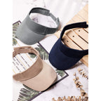 5 Pieces Sport Wear Athletic Visor Sun Visor Adjustable Cap Men Women Sun Sports Hat(Navy, Black, White, Khaki, Light Gray)