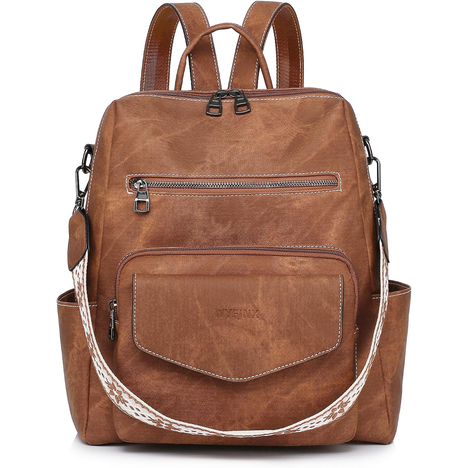 Backpack Purse For Women Pu Leather Backpack Ladies Fashion Handbag Designer Shoulder Bag Small Travel Bag Brown
