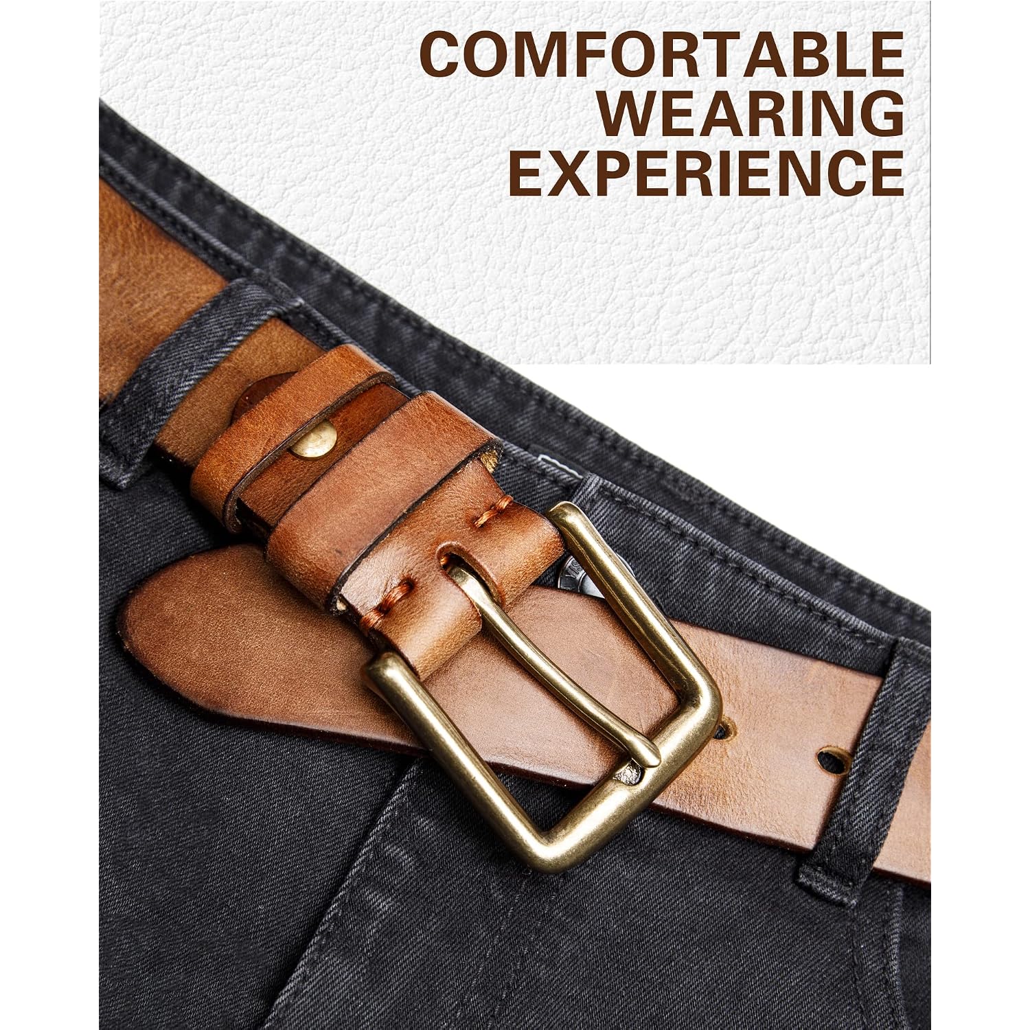 Thicken Full Grain Leather Mens Belt Heavy Duty Mens Work Belt Mens Belt High Hardness Buckle Packed In Gift Box