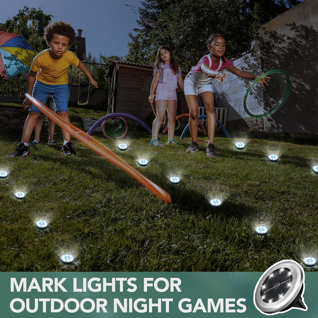 Solpex Mini Solar Ground Lights, 10 Pack Solar Lights Outdoor Waterproof, Pathway Lights Solar Powered, Solar Garden Light, Landscape Lighting For Yard Driveway Walkway (Cool White)