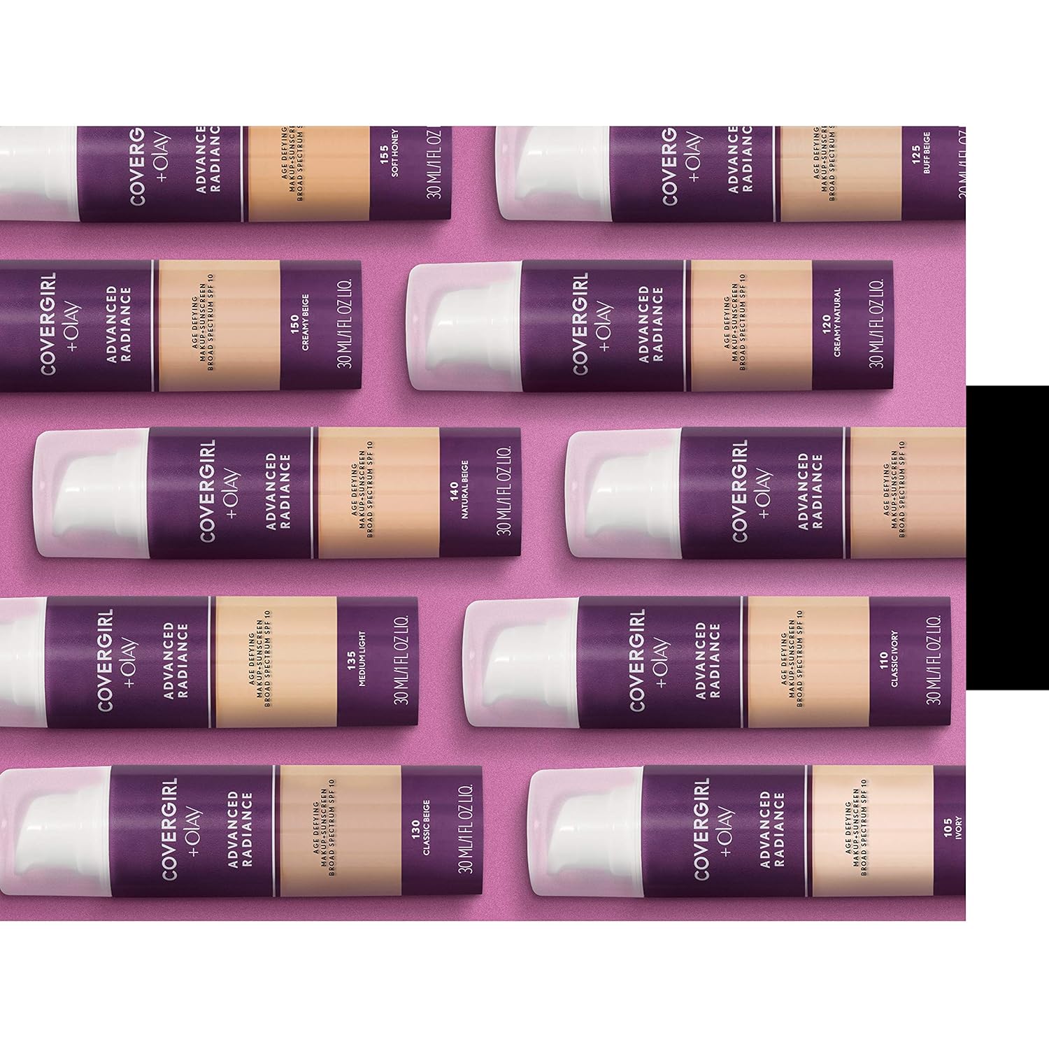 COVERGIRL Advanced Radiance Age Defying Foundation Makeup, Creamy Natural 120, 1 Ounce (Packaging May Vary) Liquid Foundation Base