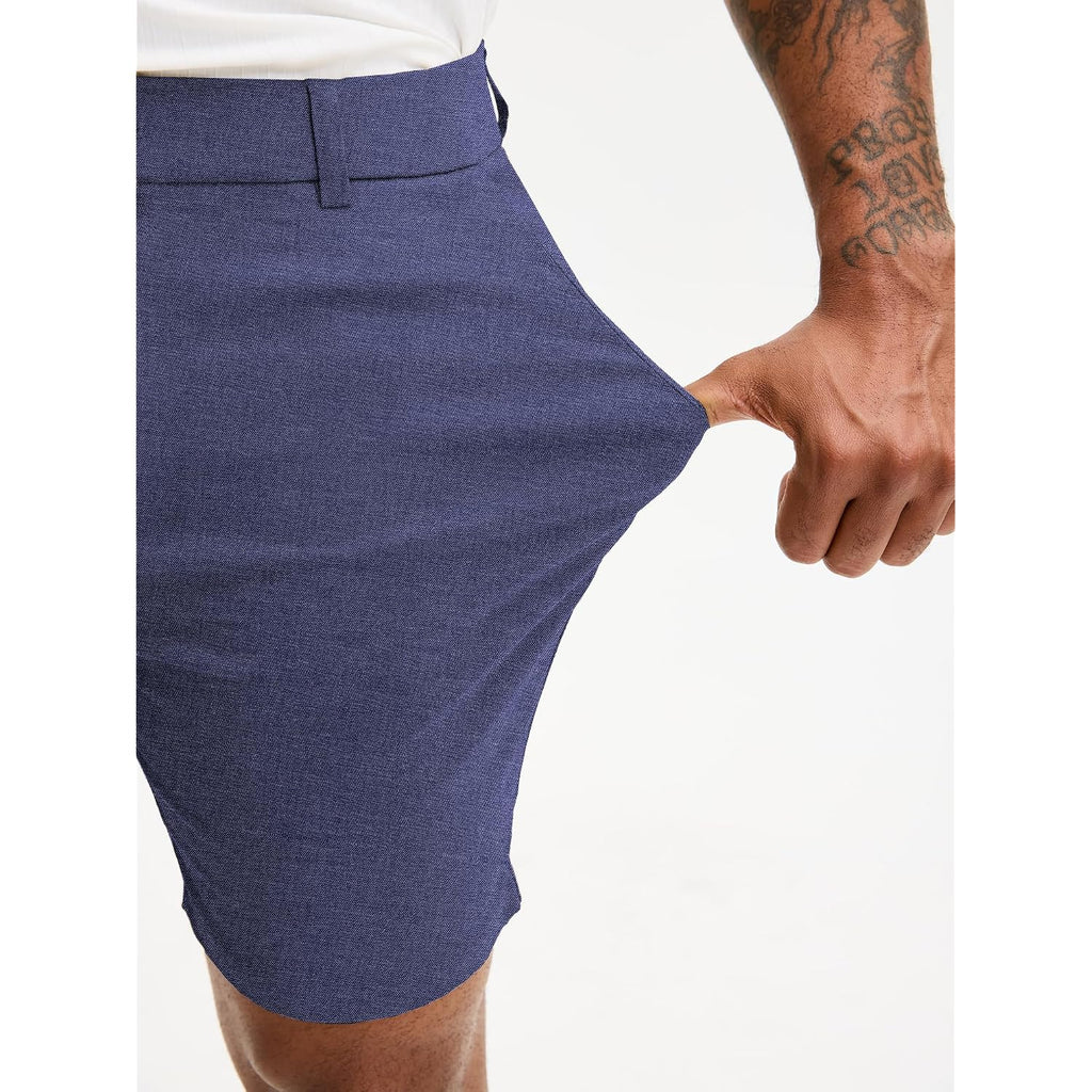 Comdecevis Men'S Slim Fit 7" Inseam Chino Shorts - Stretch Skinny Dress Shorts For Work Casual