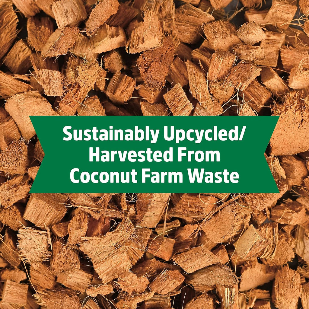 Back To The Roots 100% Organic Mulch, 58 Quart (2 Cubic Ft), Expanding Coconut Husk Block For Gardening