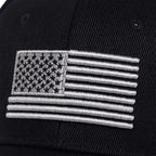 Patriotic-USA-Baseball-Caps Woman-Man-Washed-Worn-Out-Mesh-Sun-Hat for 4th July (Size M) Black