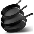 Utopia Kitchen Premium Cast Iron Skillets 3 Piece Set, Chef'S Pan, Pre Seasoned Frying Pan, 6, 8 & 10 Inches, Pfas-Free, Stovetop, Campfire & Grill Large Skillet, Even Heat Distribution Cast Iron Pan