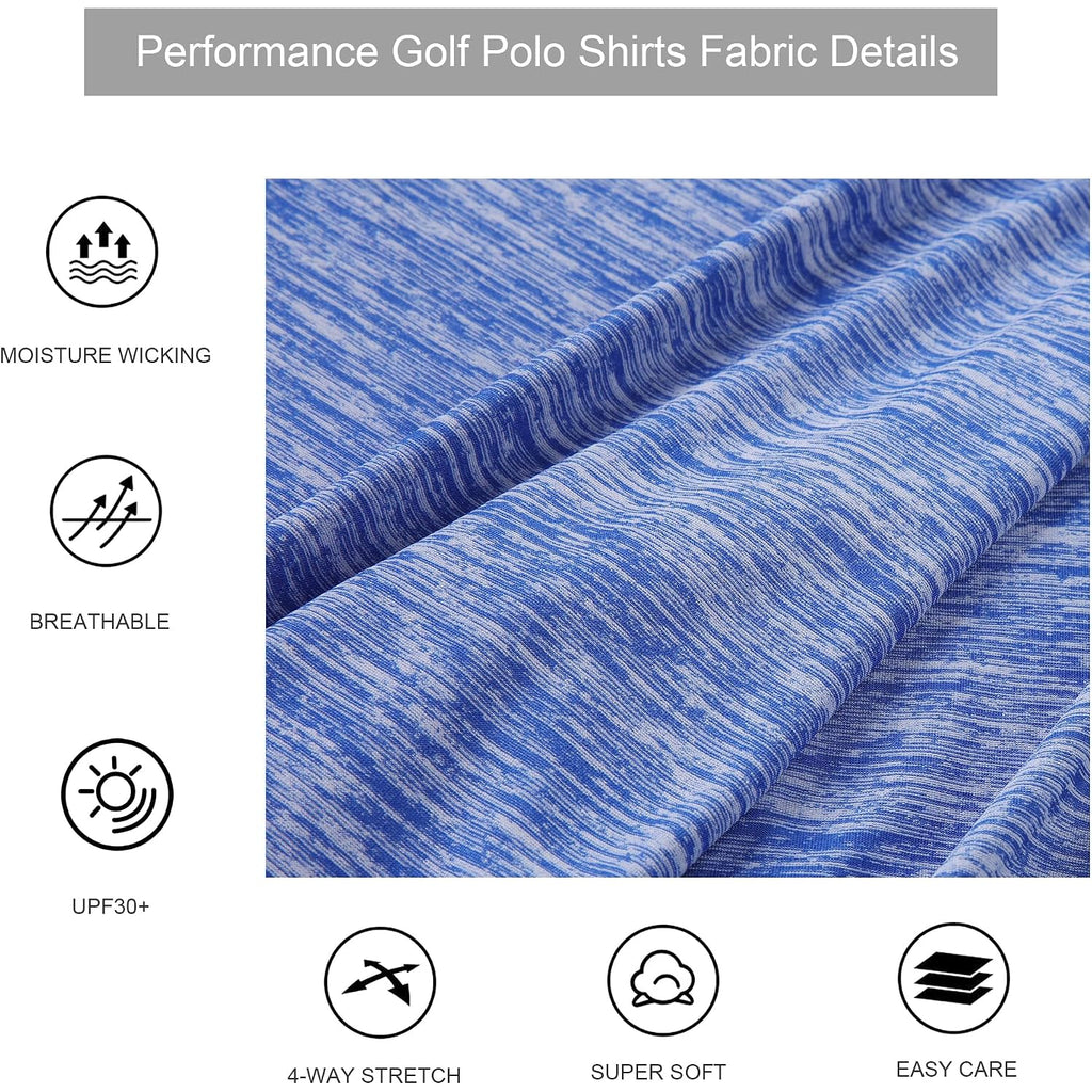 Alex Vando Mens Golf Shirt Moisture Wicking Quick-Dry Short Sleeve Polo | Upf40,Soft & Stretch,Sweat Resistant,Multi-Scene Sports & Office Apparel