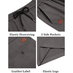 Coofandy Men'S Casual Shorts 9'' Cotton Drawstring Elastic Waist Lightweight Summer Beach Shorts With Pockets