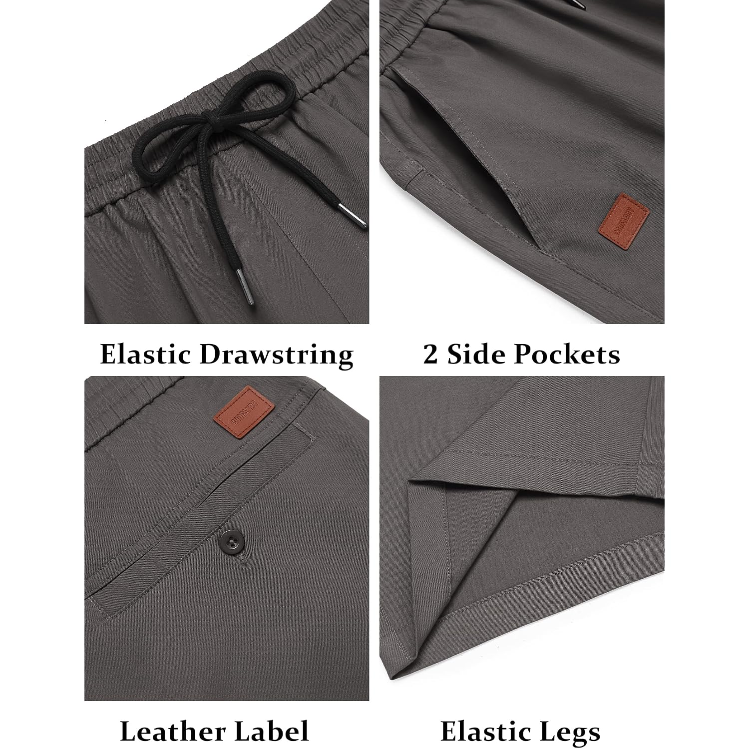 Coofandy Men'S Casual Shorts 9'' Cotton Drawstring Elastic Waist Lightweight Summer Beach Shorts With Pockets