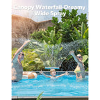 Poolhacker Original Pool Sprinkler Fountains For Above And In-Ground Pools, Adjustable Whale Tail Waterfall Wide Width For Relaxation & Cooling, 10-20 Degrees, Gray