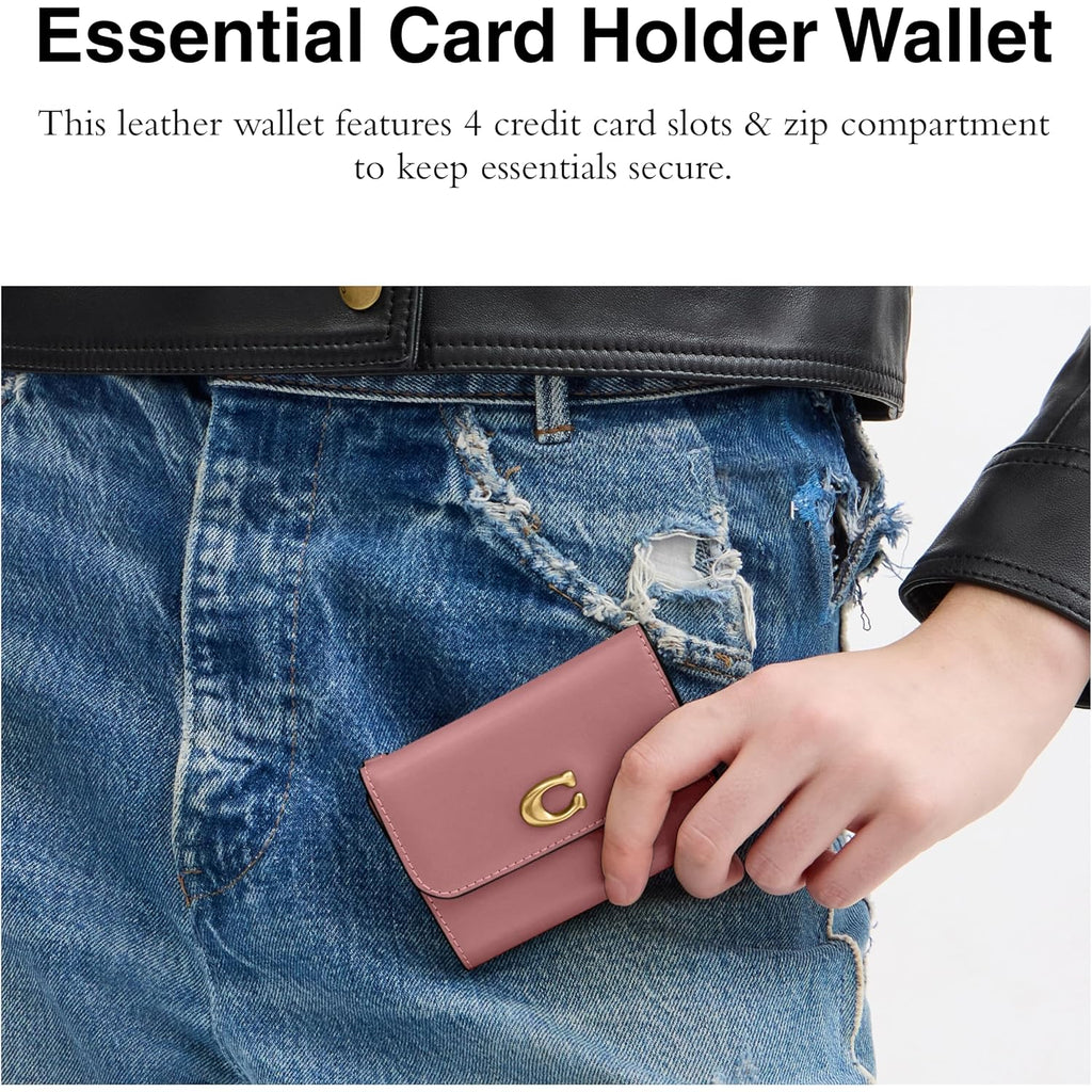 Coach Refined Calf Leather Essential Card Holder Wallet
