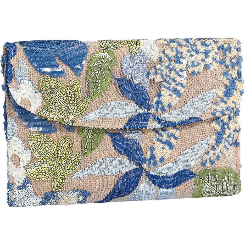 Floral Beaded Clutch Embroidery Sequin Beaded Purse Small Evening Clutch Purses for Women