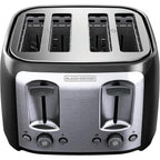 BLACK+DECKER 4-Slice Toaster, Extra Wide Slots, 7 Shade Settings, 1400 Watts, Frozen and Bagel Buttons, Toast Shade Selector, Extra Lift