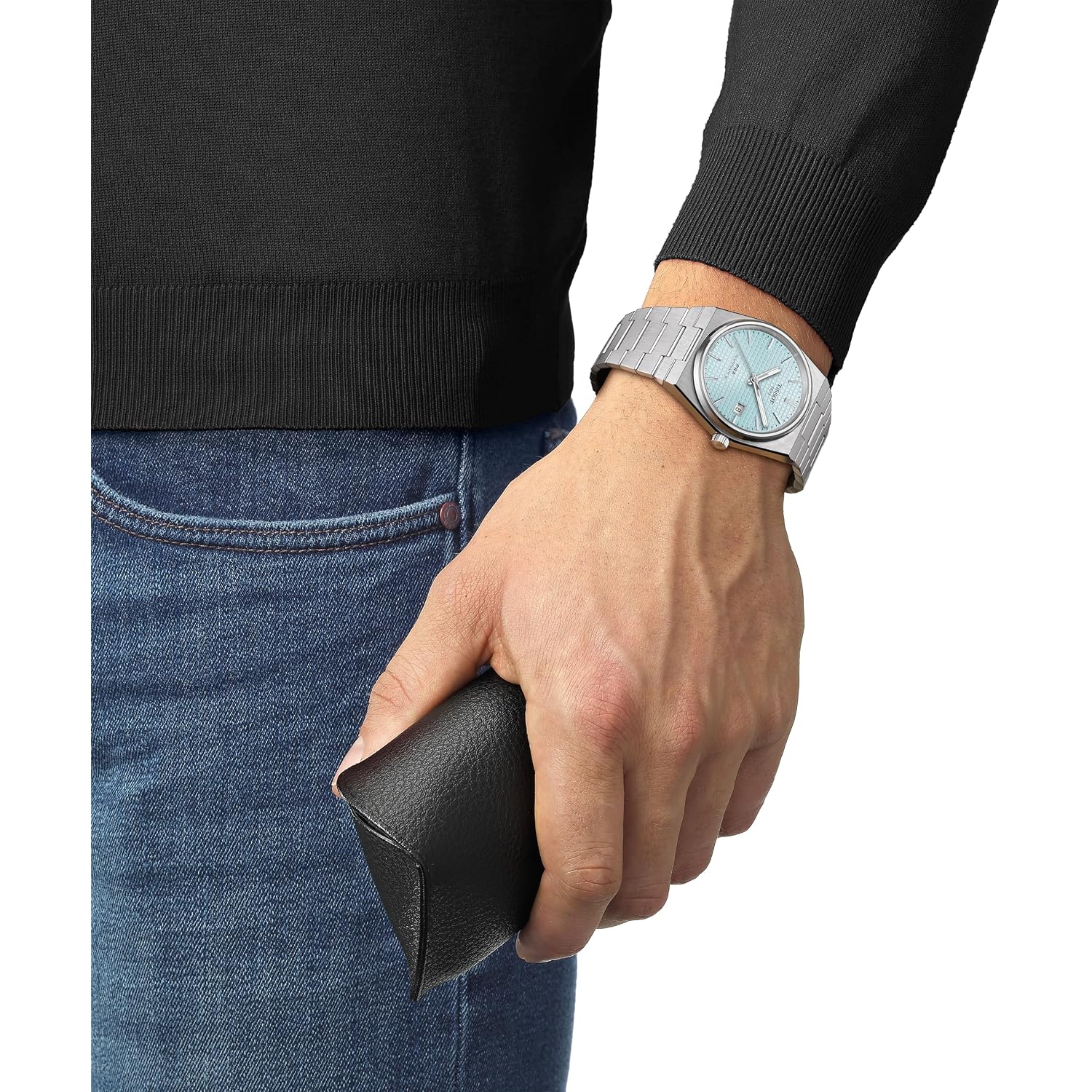 Tissot Prx Powermatic 80 316L Stainless Steel Case, Swiss Automatic Watch For Men & Women, Ice Blue Dial, Stainless Steel, (T1374071135100)