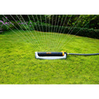 Melnor 65154Amz Xt Turbo Oscillating Sprinkler, Metal Base, 4,500 Sq. Ft., Quick Connect Bundle, 3-Way Adjustable, Black, Yellow