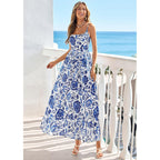 Prettygarden Womens 2026 Spring Boho Maxi Dress Eyelet Floral Long Flowy Sundresses Summer Beach Vacation Clothes