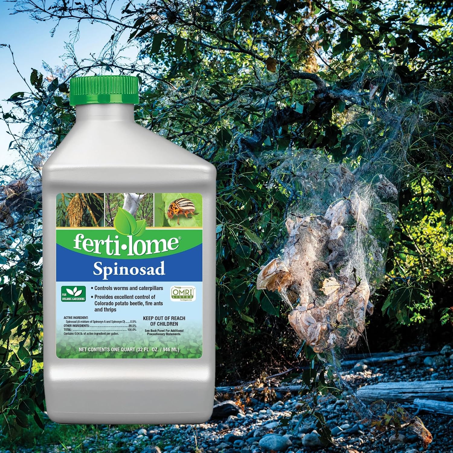 Fertilome (16063) Spinosad Insecticide, Controls Leaf-Chewing Insects, 32 Oz