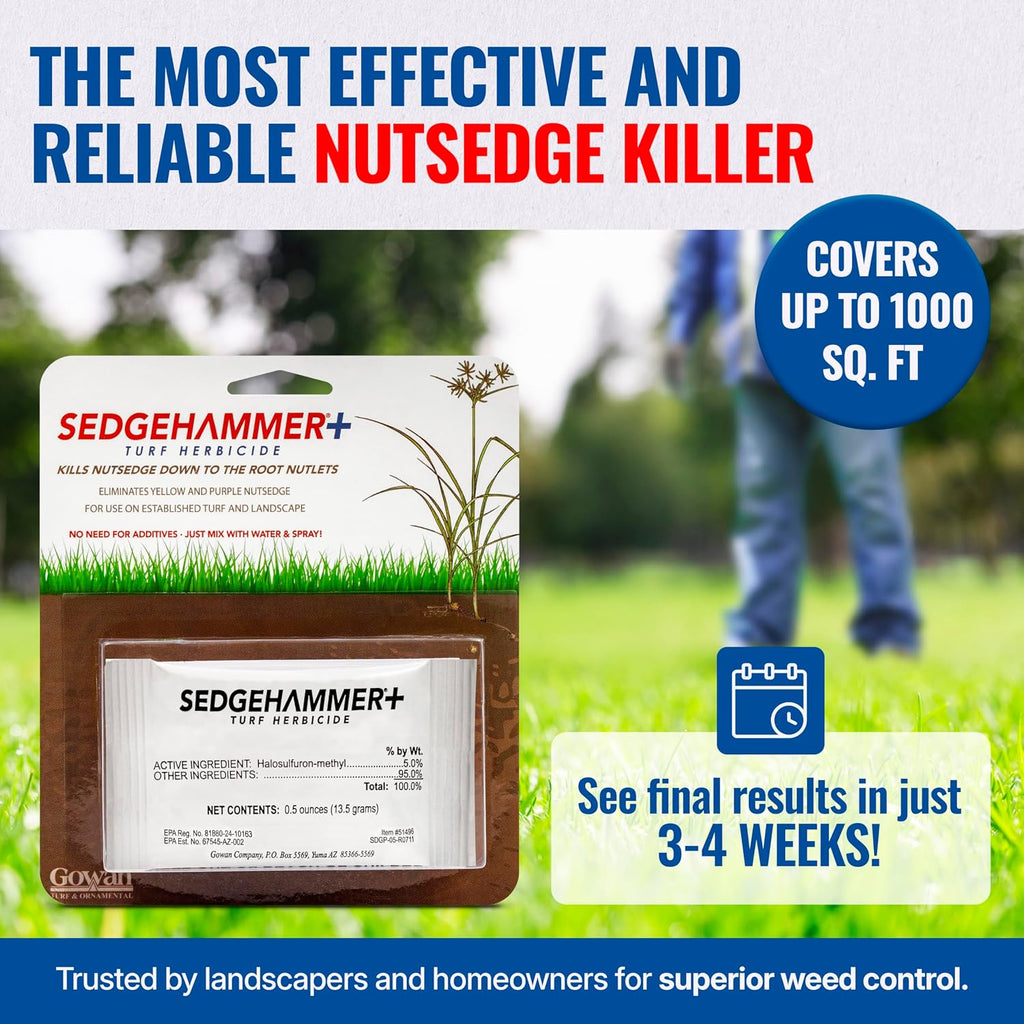 Sedgehammer Plus Turf Herbicide -Purple & Yellow Nutsedge Killer For Lawns With Pre-Mixed Surfactant - Lawn & Pet Safe Weed Killer Mix For Residential Use (2)