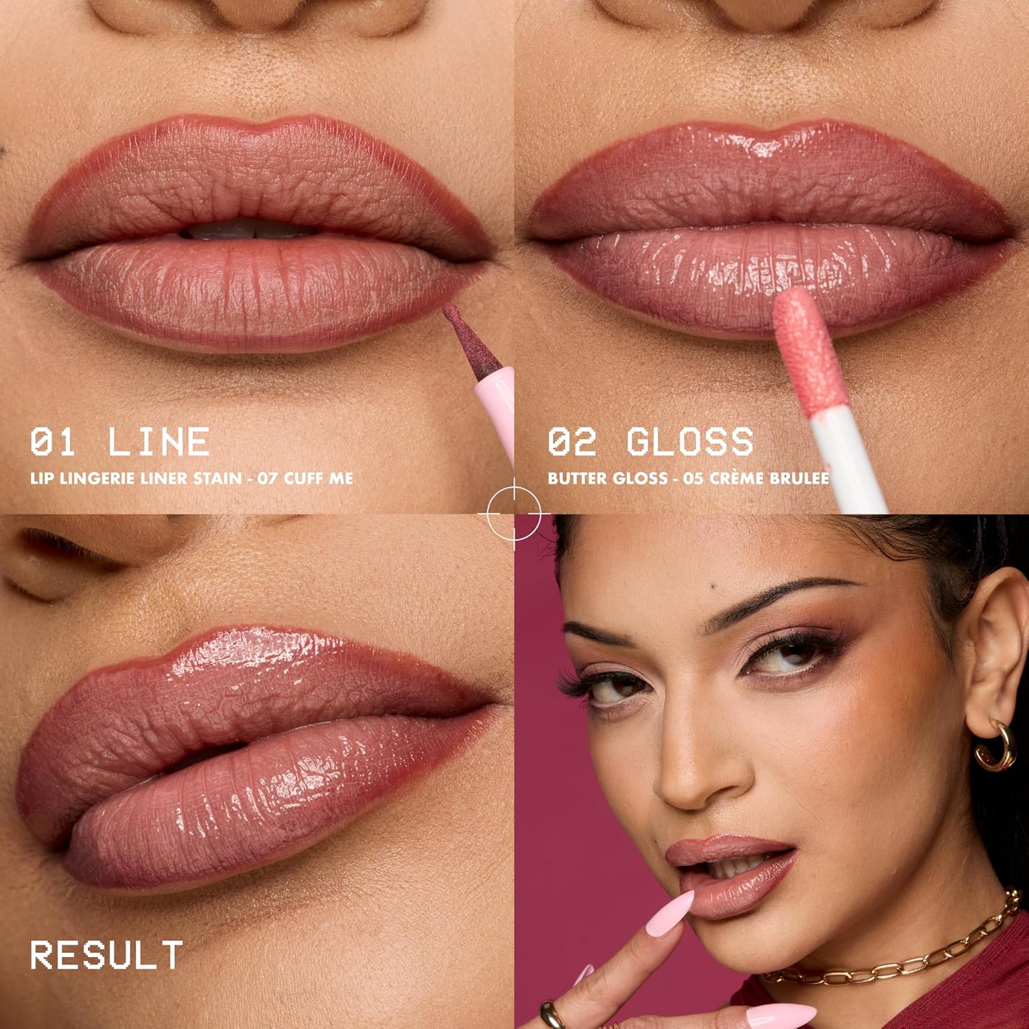 Nyx Professional Makeup Lip Lingerie Liner Stain, Seamless Make Up With All-Day Color, Waterproof Lip Stain Finish - Naughty Nude (Warm Nude)