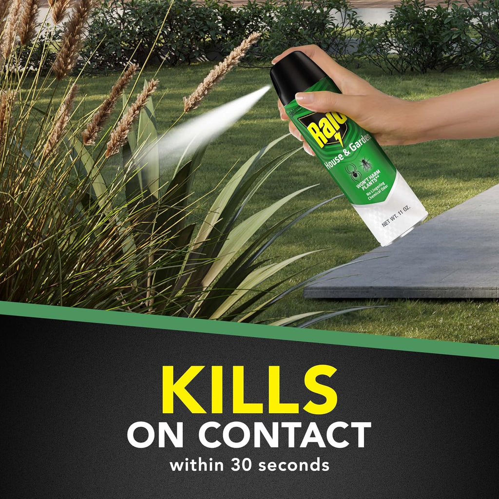 Raid House And Garden Insect Killer Spray, For Indoor And Outdoor Use, Won'T Harm Plants, Insect Spray, Orange Breeze Scent, 11 Oz