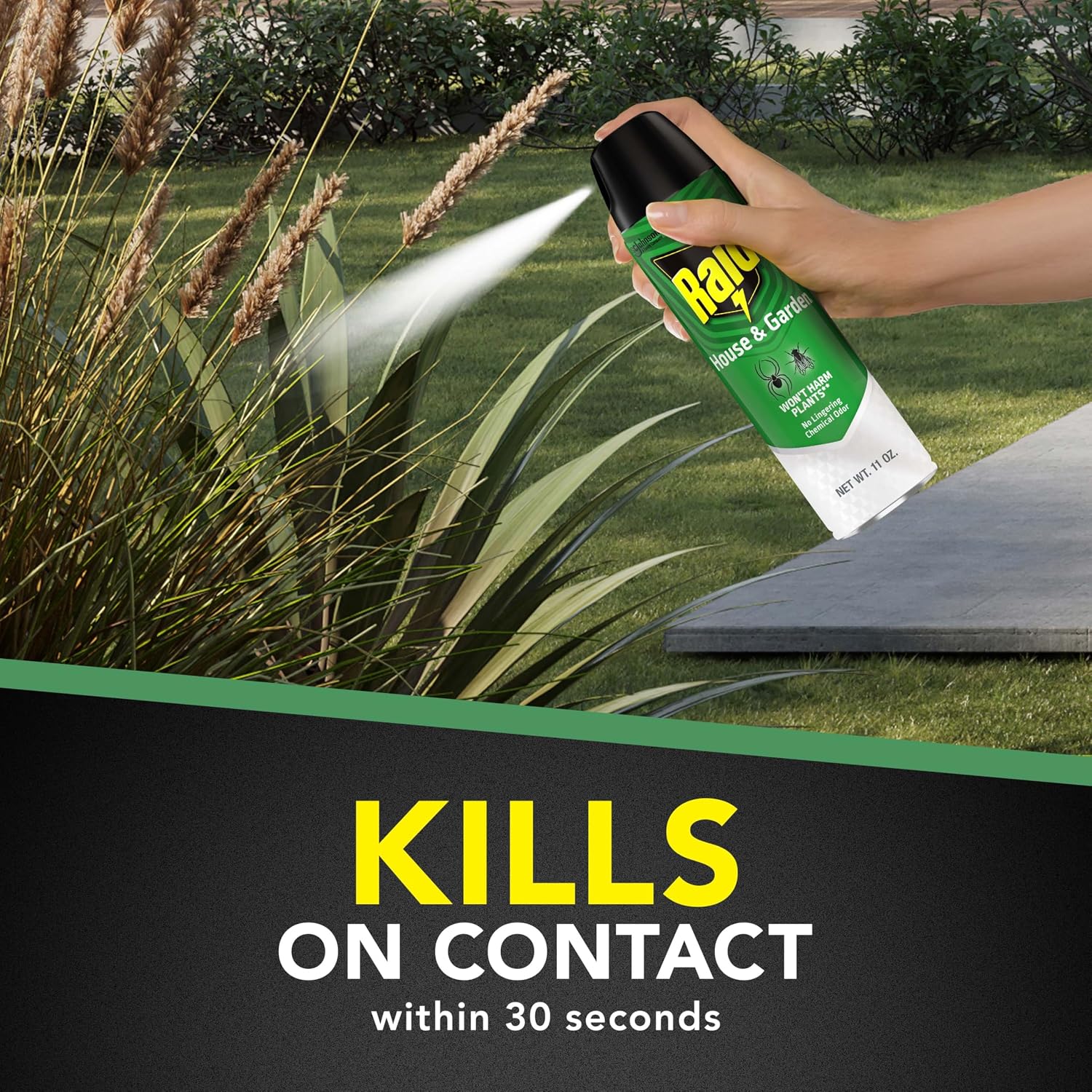 Raid House And Garden Insect Killer Spray, For Indoor And Outdoor Use, Won'T Harm Plants, Insect Spray, Orange Breeze Scent, 11 Oz