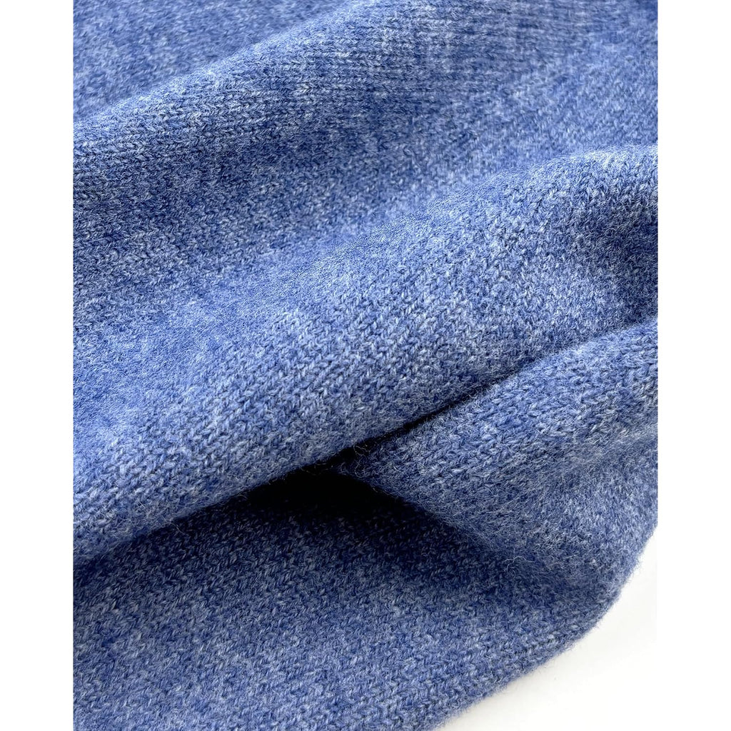 100% Superfine Merino Wool Beanie Hat Winter Warm-2PLY Unisex-Men and Women Skull Cap Toque Blue