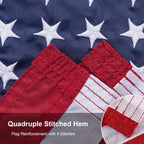 Syii American Flag 12X18 Inches, Embroidery 50 Stars Ensign Nautical Us Boat Flags With 2 Brass Grommets, Heavy Duty Nylon Outdoor Banner For Marine Yacht Utv