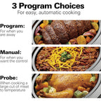 Hamilton Beach Portable 6 Quart Set & Forget Digital Programmable Slow Cooker with Lid Lock, Temperature Probe, Dishwasher Safe Crock & Lid, Stainless Steel (33969A)