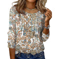 3/4 Length Sleeve Womens Tops Round Neck Casual Summer Tunic Tops Basic Tees Blouses Dressy T-Shirts Pleated Shirts