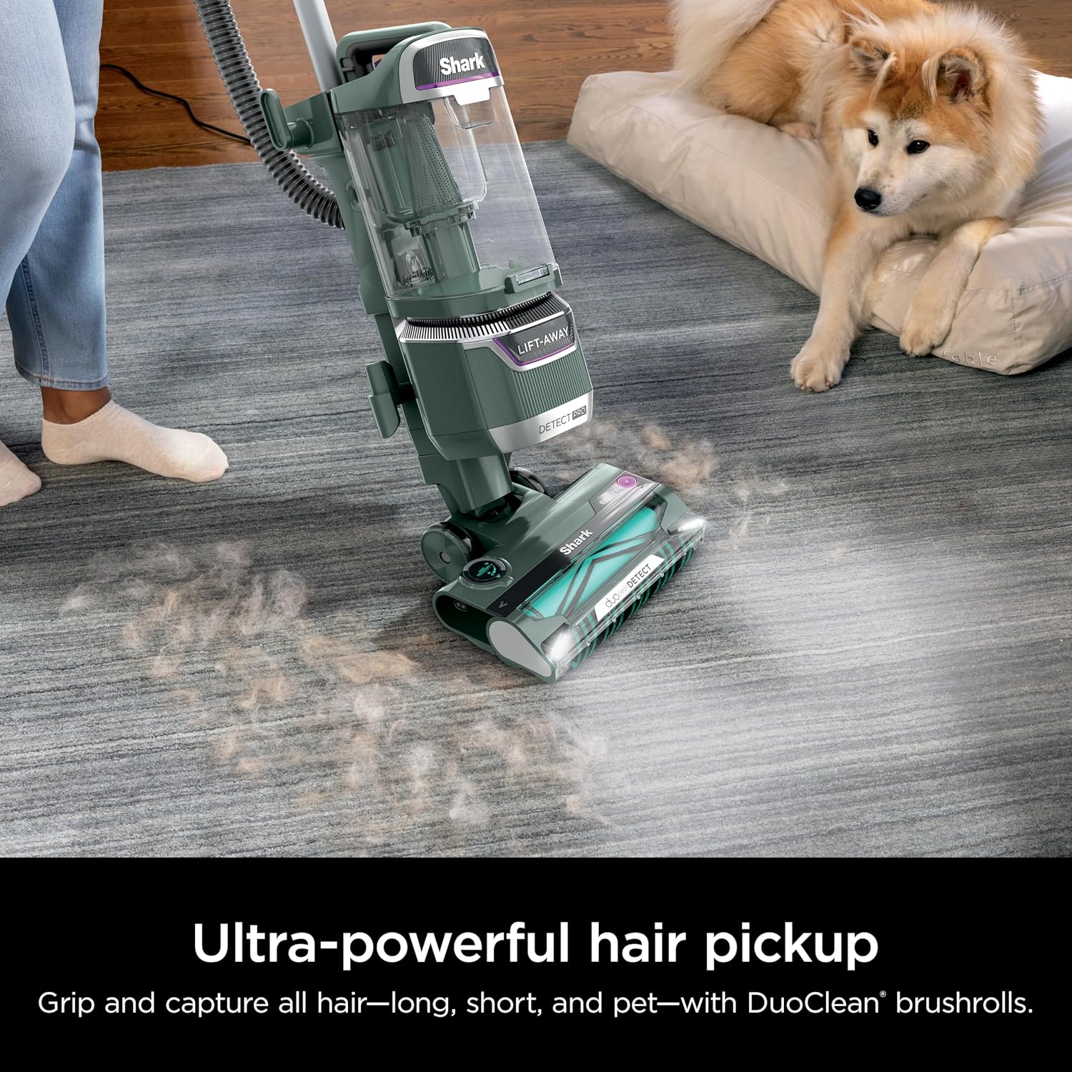Shark Detect Pro Lift-Away Adv Bagless Upright Vacuum With Duoclean Detect, Hepa Filter, Anti-Allergen, Powerful Suction, And Odor Neutralizer Technology, Evergreen, La802
