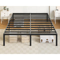 Allewie Queen Bed Frame, 14 Inch Metal Platform Beds With Storage Space, No Box Spring Needed And Easy Assembly, Black
