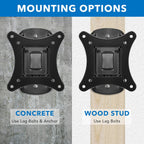 Mount-It! Small TV Wall Mount for 19–32 Inch Flat Screen TVs | Tilt and Swivel TV Wall Mount | Low Profile 2.4” Design | VESA 75x75 100x100 | Single Stud Installation | 44 lb Capacity
