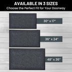 Front Door Mat, Indoor Outdoor Welcome Entryway Doormat, 30X17 Steel Gray | 2-Pack Low-Profile Muddy Doormats Trap Dirt, Mud & Moisture From Shoes & Pet Paws For Inside Outside Porch, Patio & Entryways