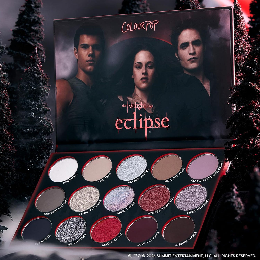 ColourPop x The Twilight Saga Eclipse Eyeshadow Palette - Limited Edition 15-Shade Matte, Metallic & Glitter Eyeshadow Palette - High-Pigment Eye Makeup with a Long-Wearing Formula (0.63 oz)