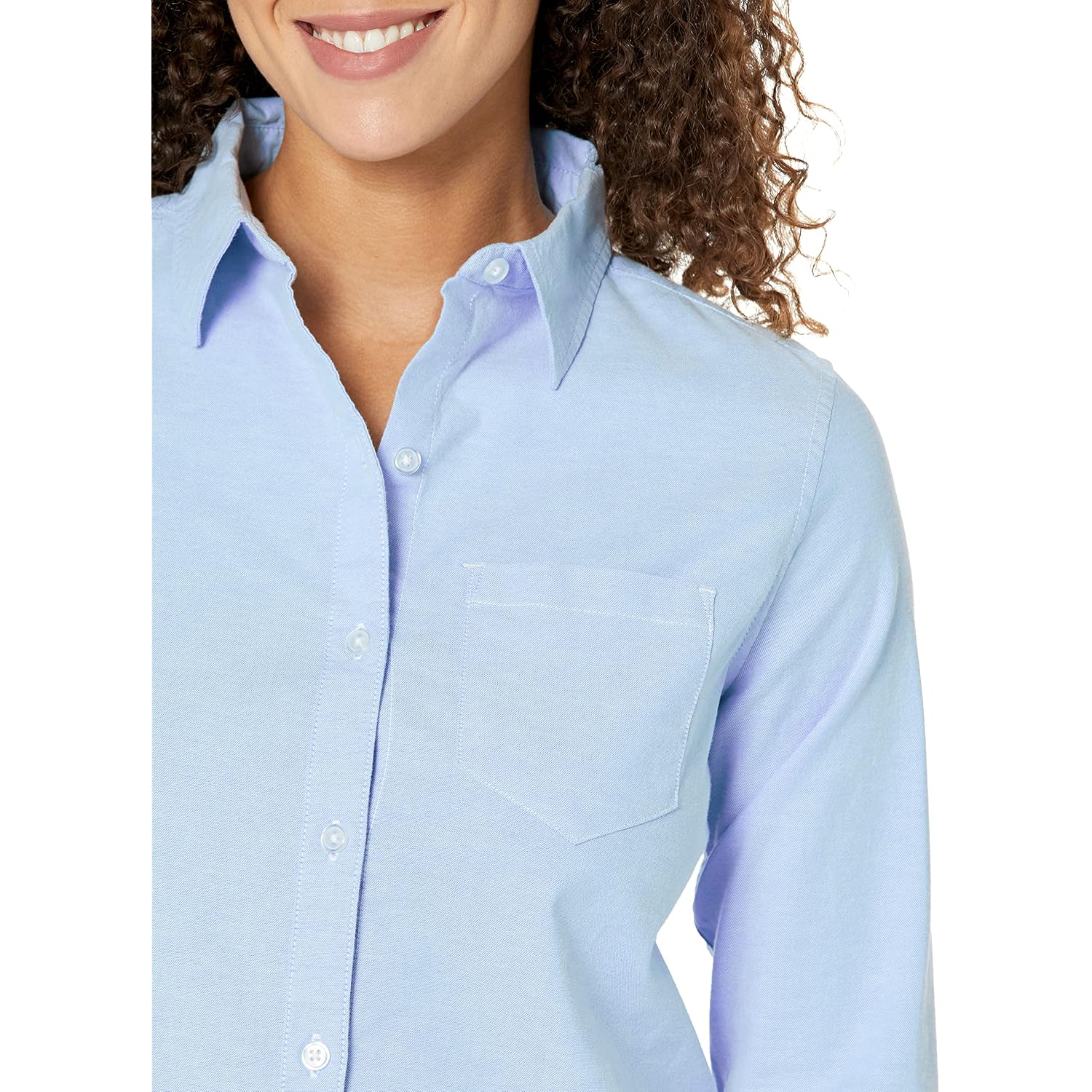 Amazon Essentials Women'S Long Sleeve Button Down Stretch Oxford Shirt (Available In Plus Size)