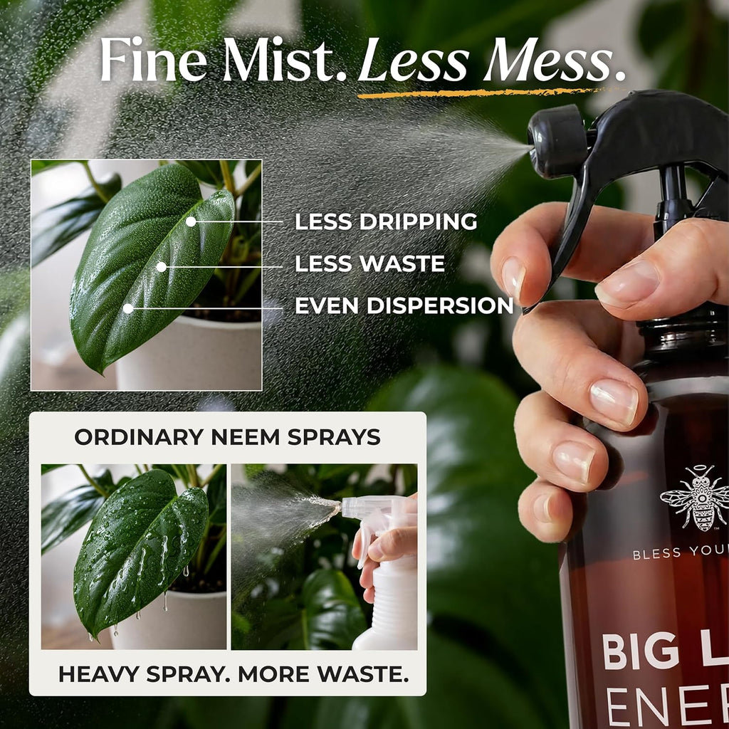 Big Leaf Energy Organic Neem Oil Spray For Plants, Indoor + Outdoor, 16Oz | Ready-To-Use Plant Wash With Essential Oils For Multi-Purpose, Advanced Protection. Made In Usa. Non-Synthetic, No Alcohols