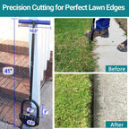 Edger Lawn Tool 41In Border Edger With Tempered Spring Steel Blade Long Rubber Handle Wide Footplate Rustproof Manganese Steel Half Moon Edger For Garden Maintenance